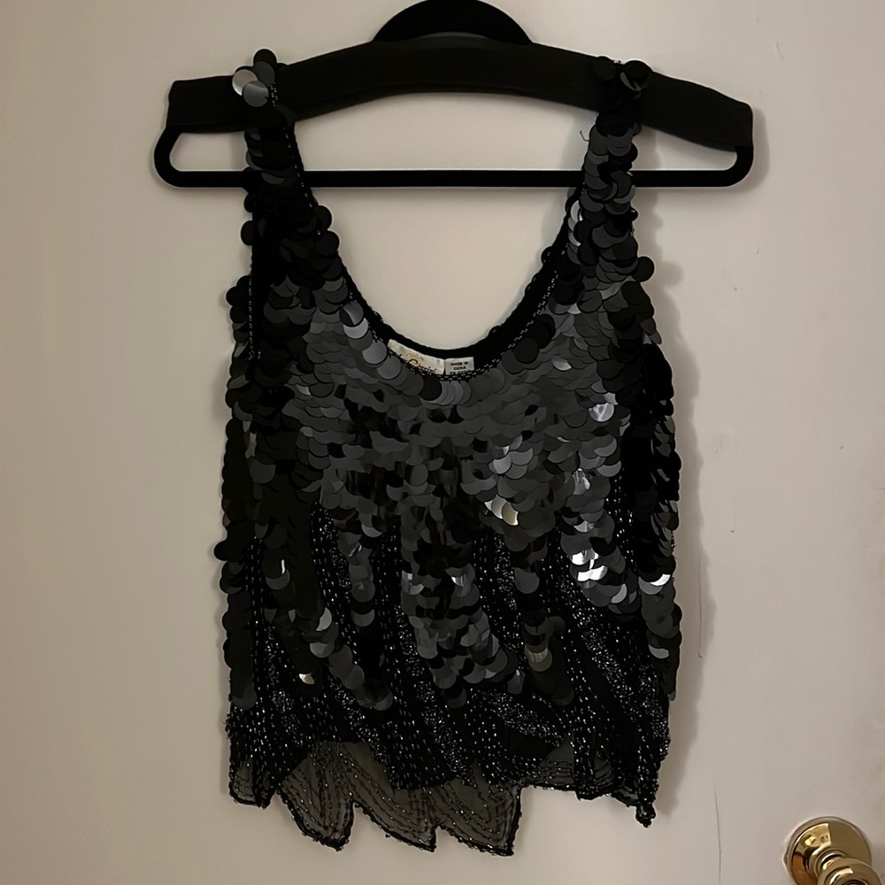Super cute black sequin shirt